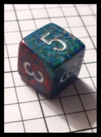 Dice : Dice - 6D - Chessex Half and Half Blue and Green and Speckled Red Blue with White Numerals - FA collection buy Dec 2010
